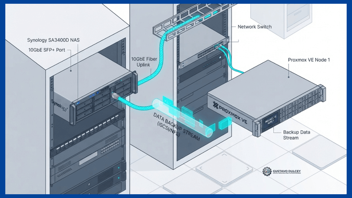 Configuración de almacenamiento NFS de Synology en Proxmox VE para copias de seguridad