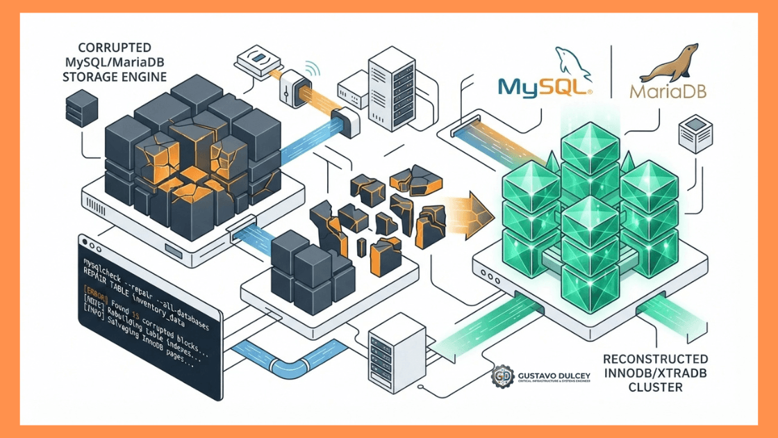 Procedimiento técnico para reparar bases de datos MySQL y MariaDB InnoDB corruptas